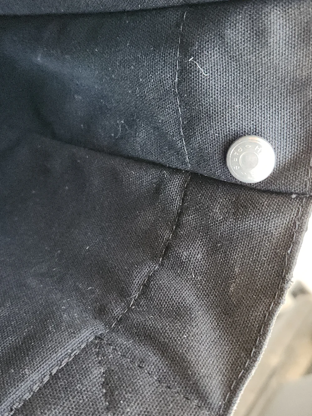 Hermes Black Canvas Bag with silver snap closure - Picture 16 of 16